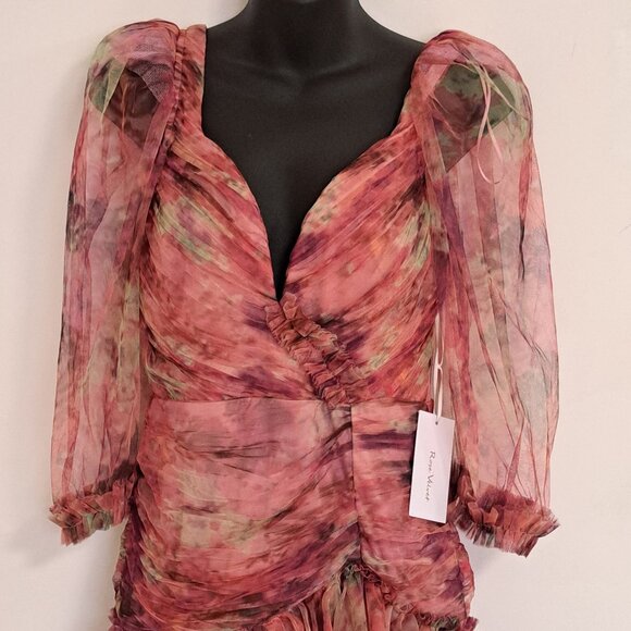 Rose Velvet Tulle Ruffled Layered Mini Dress NWT Misses Size Small - Picture 6 of 13